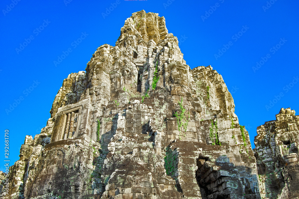 Ruins of the ancient temple of Bayon. Angkor Thom. Cambodia
