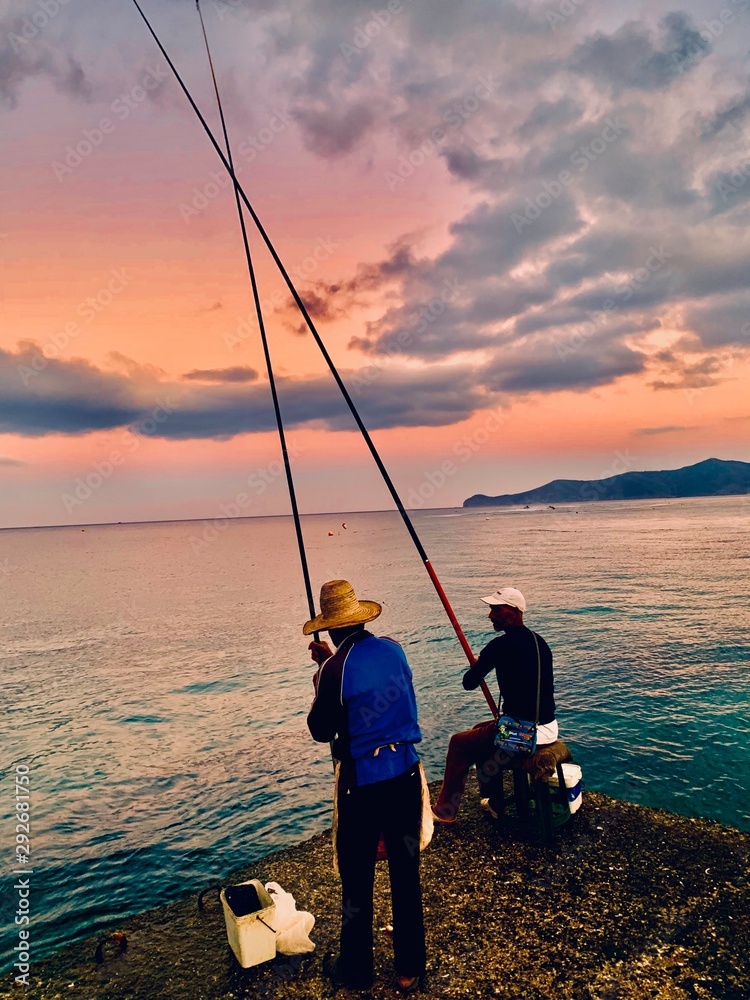 fishing at sunset fishing at sunset