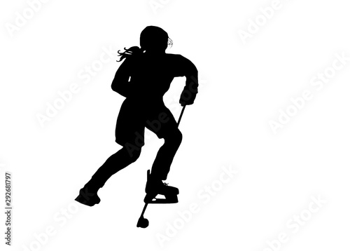 Female Ice Hockey Player Silhouette