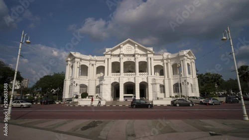 Time Lapse Of Majestic Townhall Of Ipoh City,Malaysia With Dancing Cloud.4K