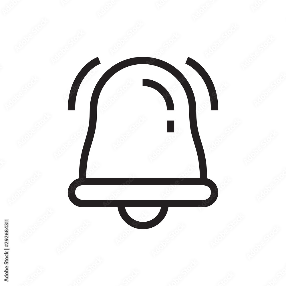 Notification vector bell icon, alarm symbol. Simple, flat design for web or mobile app Notification vector bell icon, alarm symbol. Simple, flat design for web or mobile app