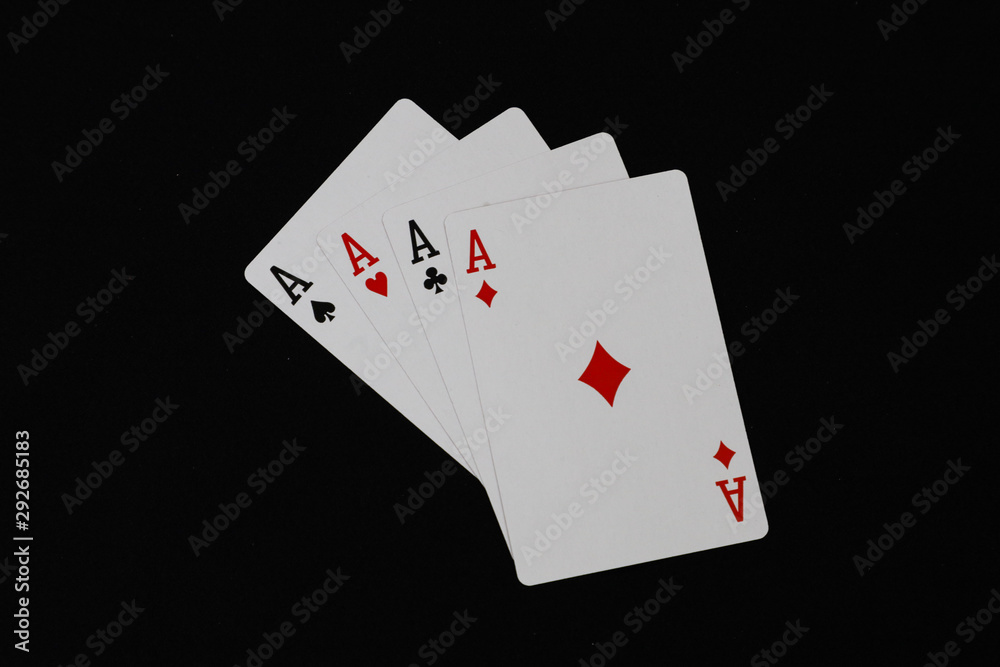 Obraz premium Playing Card with black background, Poker. Blackjack.