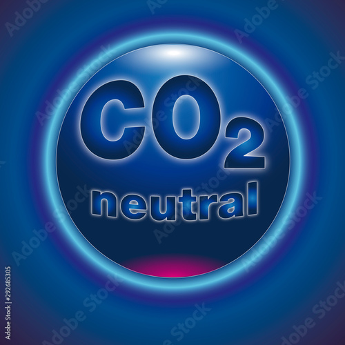 CO2 neutral Button blau