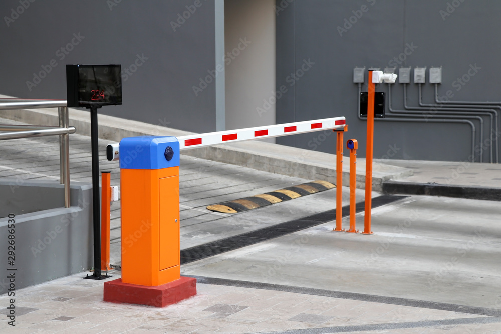 Automatic barrier gate with RFID Card dispenser system for car parking.  Stock Photo | Adobe Stock