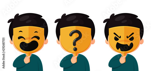 An anonymous man wearing a mask with a real face mask question mark The idea of ​​a stranger on social media