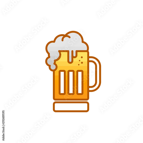 cold glass of beer october fest vector