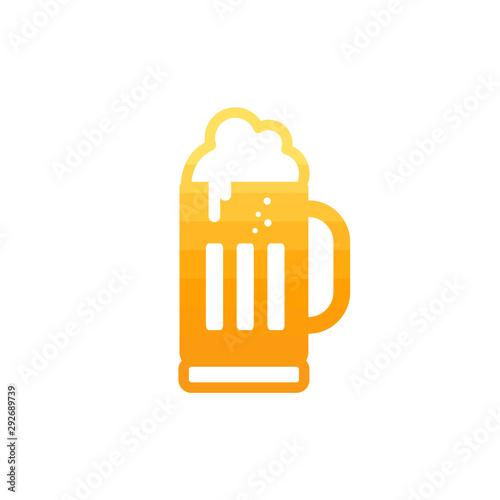 cold glass of beer october fest vector