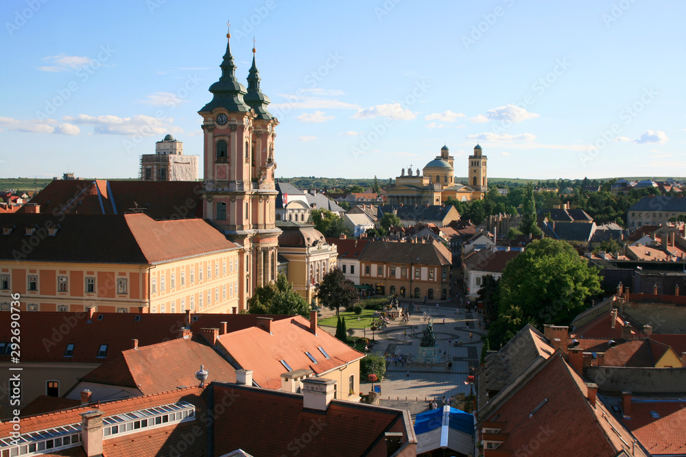 View of Eger from the castle (with Minorita church), Hungary