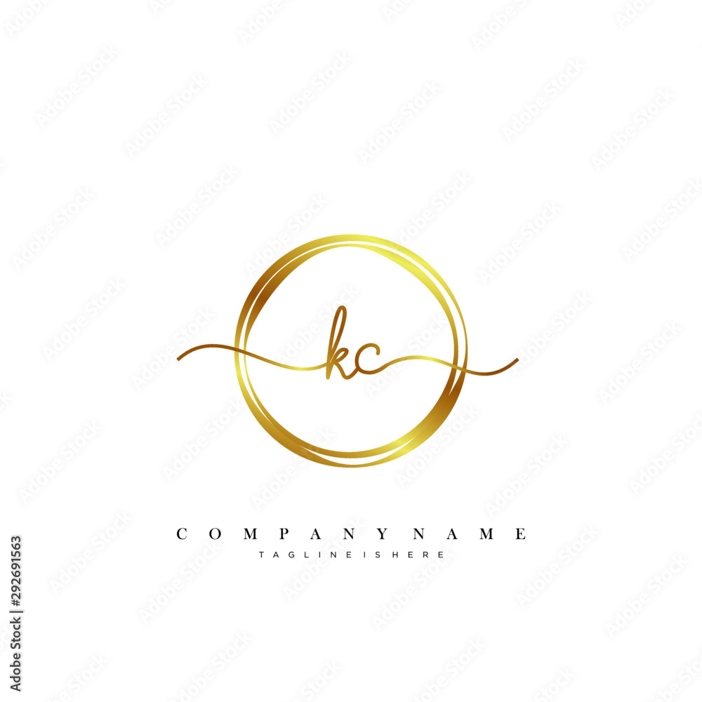KC initial handwriting logo template vector. Stock Vector | Adobe Stock