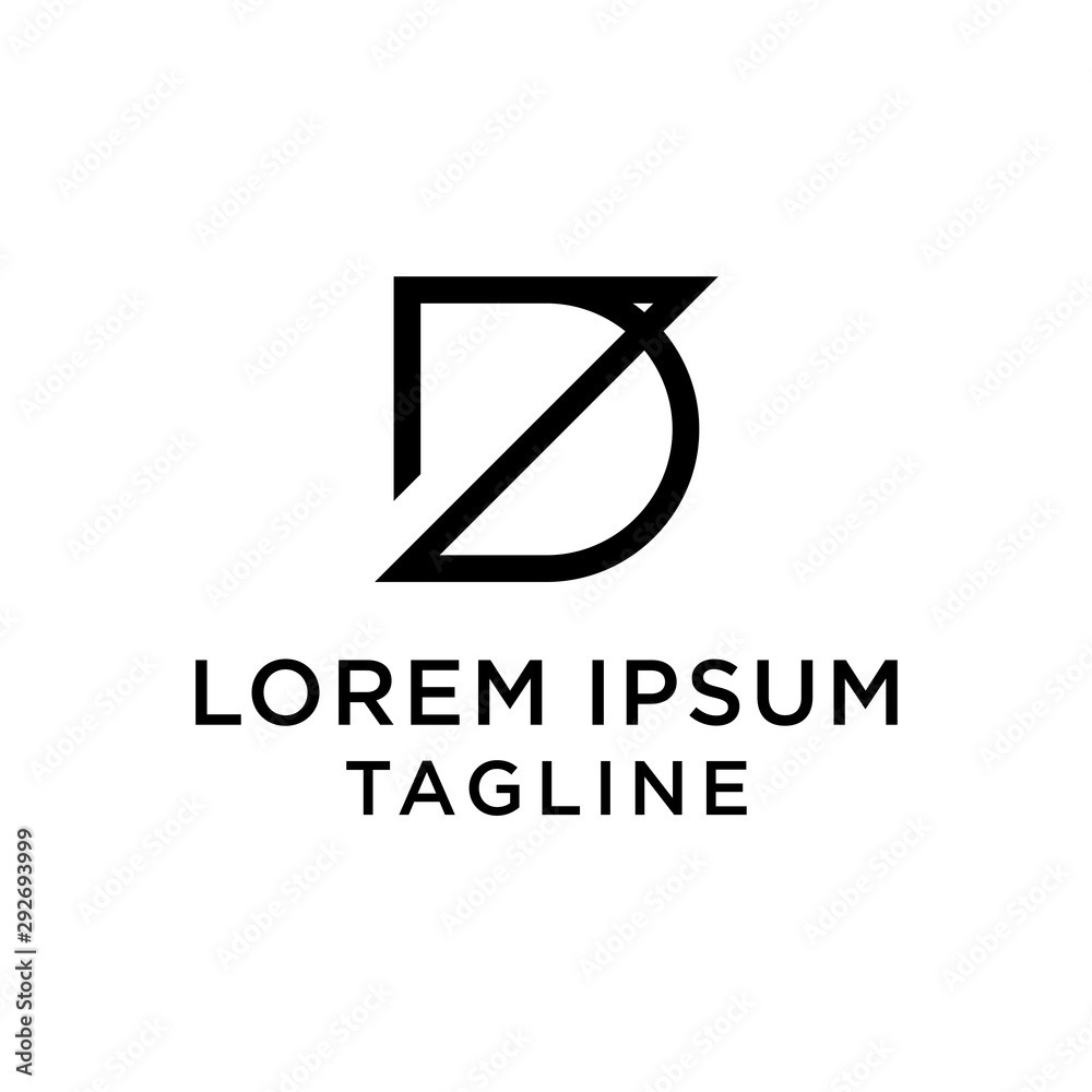 Naklejka premium initial letter logo DZ, ZD logo template