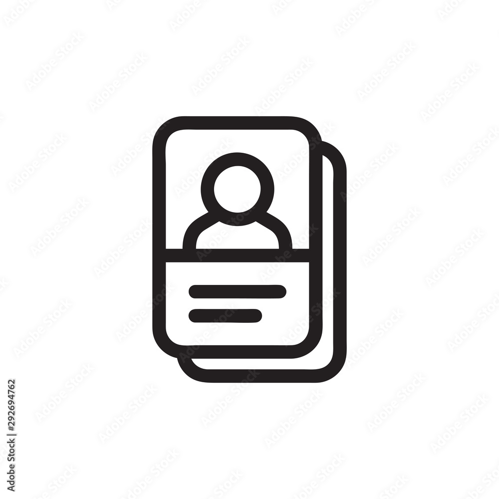 Persona card vector icon, avatar symbol. Simple, flat design for web or mobile app Persona card vector icon, avatar symbol. Simple, flat design for web or mobile app