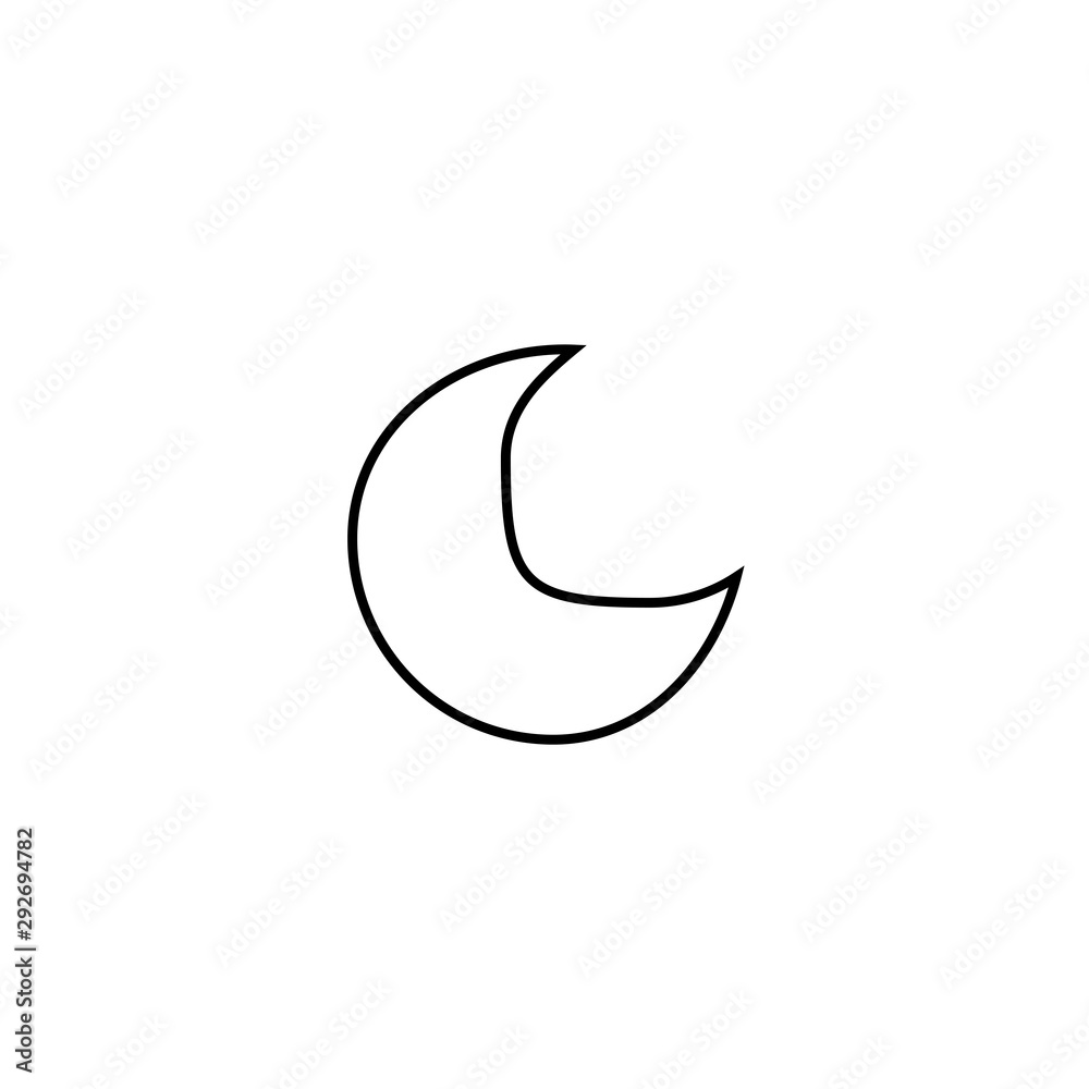 Half-moon icon. Dark friday symbol Half-moon icon. Dark friday symbol