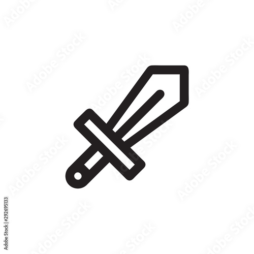 Sword vector icon, weapon symbol. Simple, flat design for web or mobile app