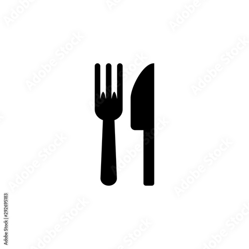 Fork and knife icon. Food restaurant symbol