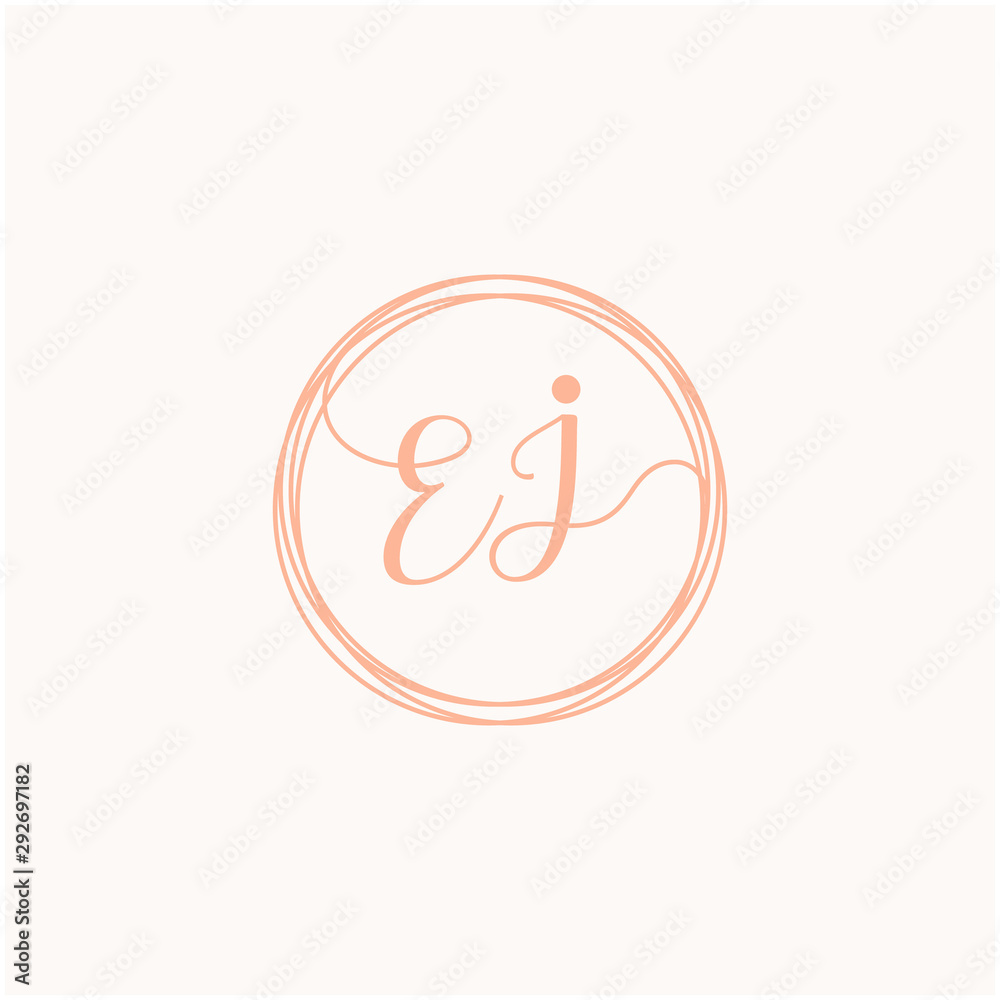 Letter EJ logo template, Creative fashion logo design, couple letter , wedding concept -vector Letter EJ logo template, Creative fashion logo design, couple letter , wedding concept -vector