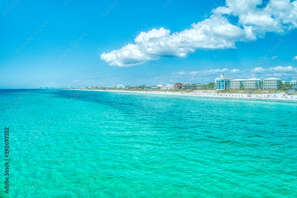 Aerial View off of the Coast of Santa Rosa Beach, FL