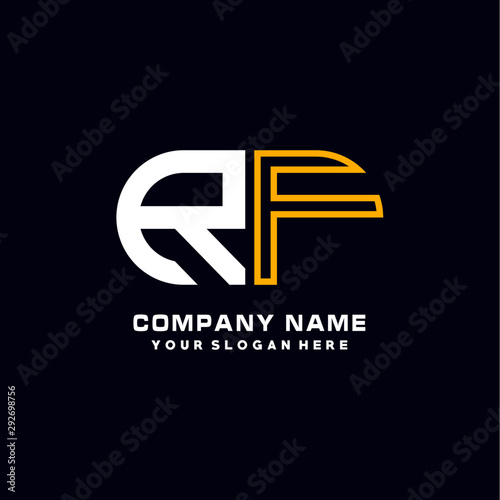 RF initial logo oval shaped letter. Monogram Logo Design Vector