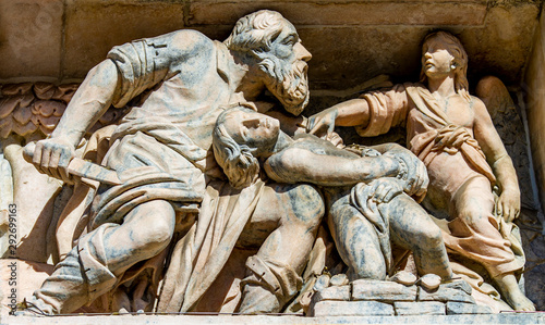 Detail from facade of the M...