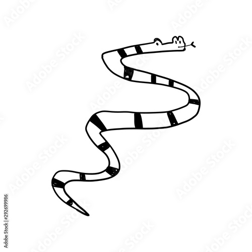 Informative poster sketch hand-drawn animal snake.