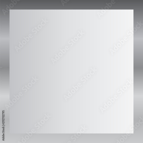 Silver gradient background. Silver design texture for ribbon, frame, banner. Abstract silver gradient template. Metal shine steel plate. Metallic light chrome pattern. Vector illustration