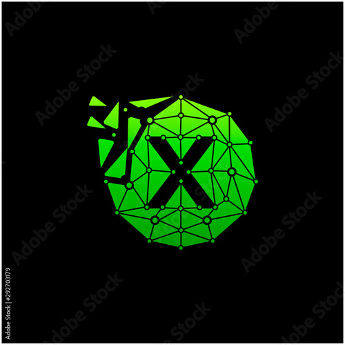 letter X Logo Design Template. technology digital logo. connect concept. negative space concept. network icon -vector