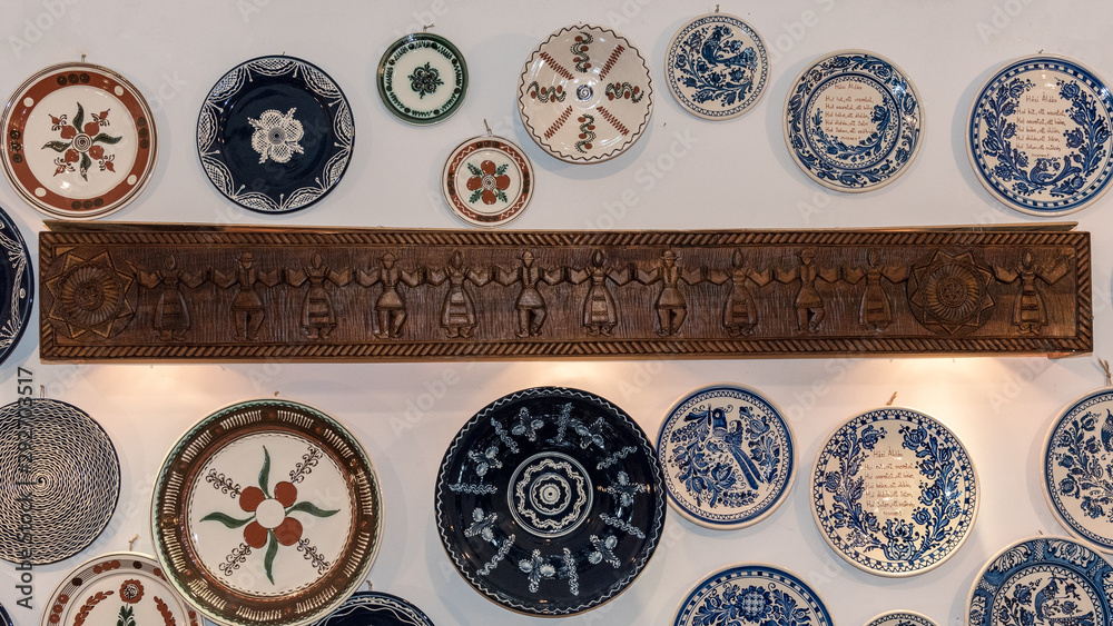 Romanian traditional plates on the wall Romanian traditional plates on the wall