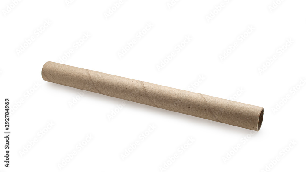 Carton cylindrical paper roll tube or pipe full completely isolated on a white background Carton cylindrical paper roll tube or pipe full completely isolated on a white background
