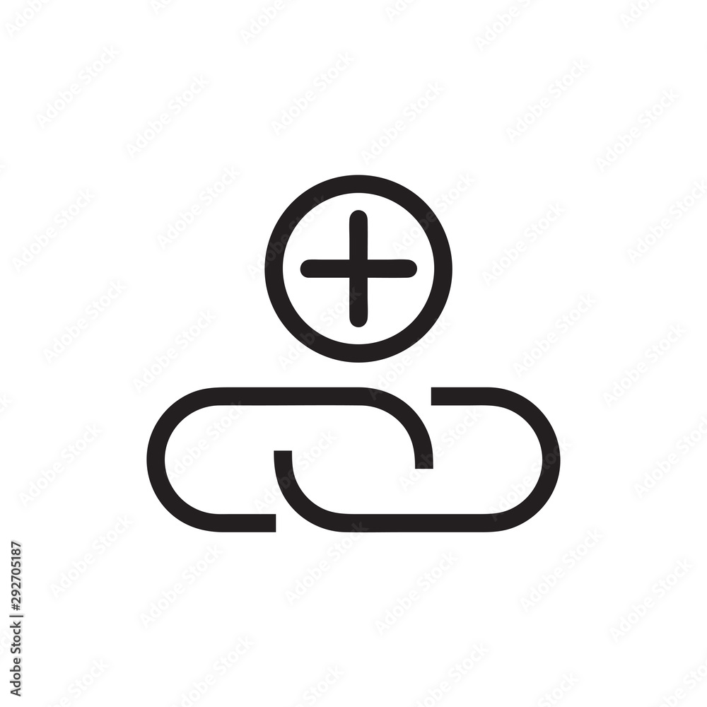 Fototapeta premium Attachment add vector icon, link symbol. Simple, flat design for web or mobile app