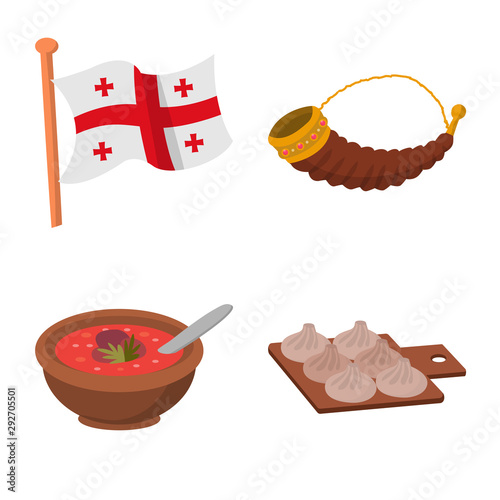 Vector design of Caucasus and traditions sign. Set of Caucasus and attributes stock symbol for web.