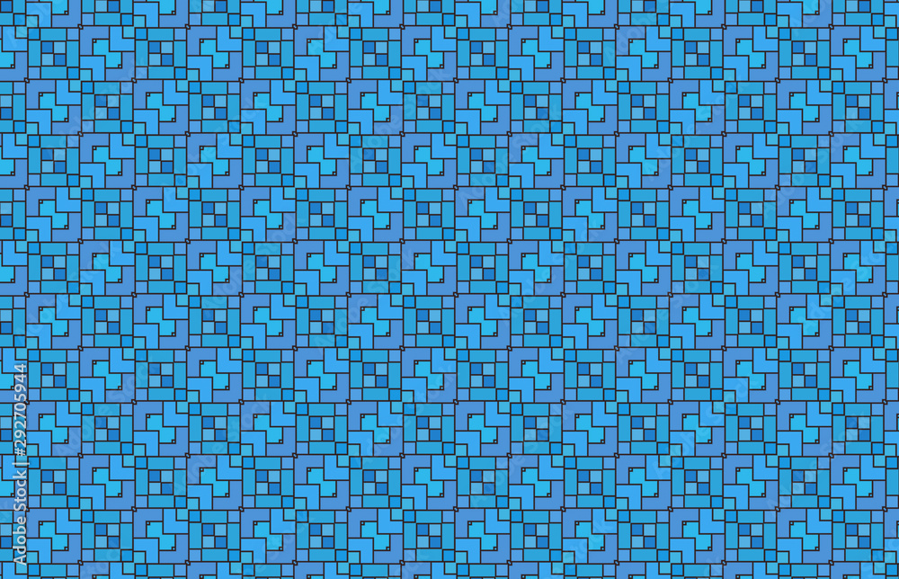 decorative geometric block and tiles pattern