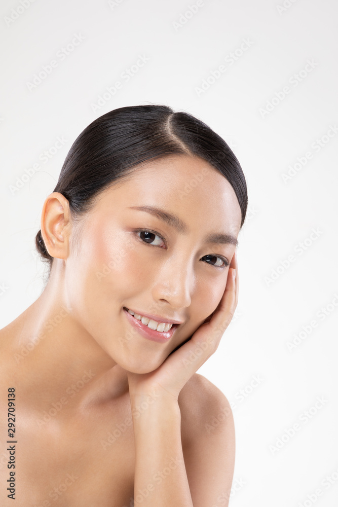 Beautiful Asian young woman touching soft cheek smile with clean and fresh skin Happiness and cheerful with positive emotional,isolated on white background,Beauty and Cosmetics Concept Beautiful Asian young woman touching soft cheek smile with clean and fresh skin Happiness and cheerful with positive emotional,isolated on white background,Beauty and Cosmetics Concept