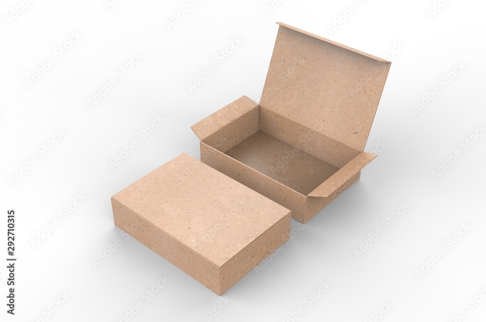 Blank pinch lock paper box for branding. 3d render illustration. Blank pinch lock paper box for branding. 3d render illustration.