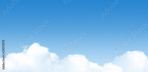 Beautiful blurry white clouds with blue sky in summer seasonal.