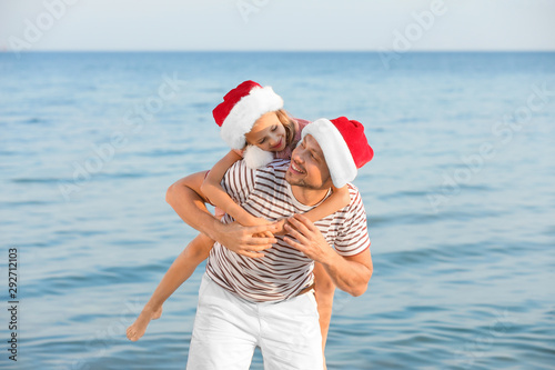 Happy father and daughter c...