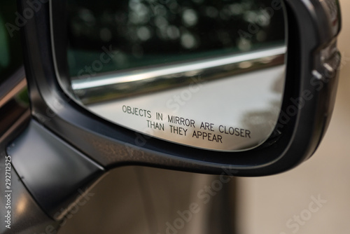 Close- up Automobile Side Mirror