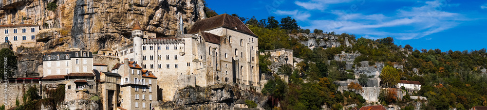 Rocamadour in the Lot department of southwest France. Its Sanctuary of the Blessed Virgin Mary, has for centuries attracted pilgrims from many countries. Rocamadour in the Lot department of southwest France. Its Sanctuary of the Blessed Virgin Mary, has for centuries attracted pilgrims from many countries.