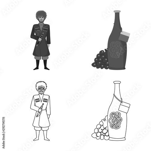 Isolated object of culture and sightseeing icon. Collection of culture and originality stock vector illustration.