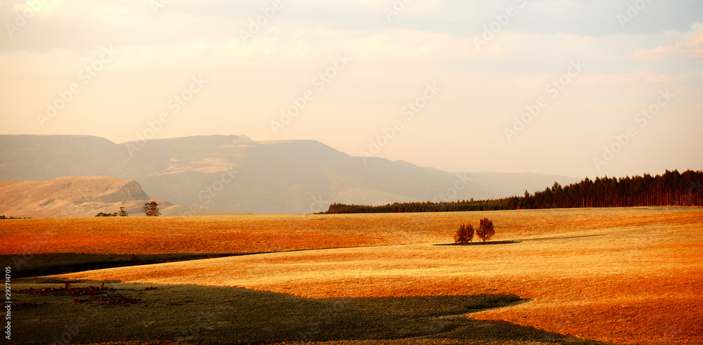 Fototapeta premium Styalised of Midlands vista, Currys Post, KwaZulu Natal, South Africa
