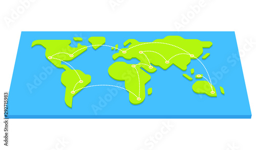 World map with flight routes