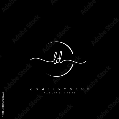 LD initial handwriting logo template vector. photo