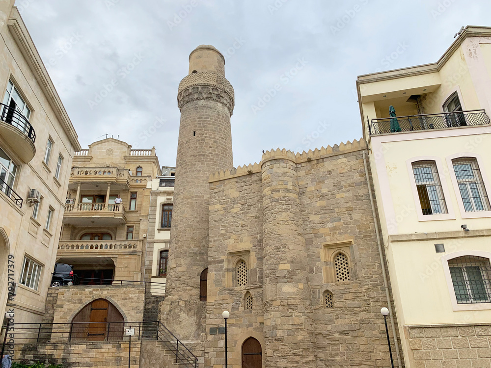 Ancient Mohammed mosque at Mirza Mansur street, house 53,  Icheri Sheher, Baku, Azerbaijan