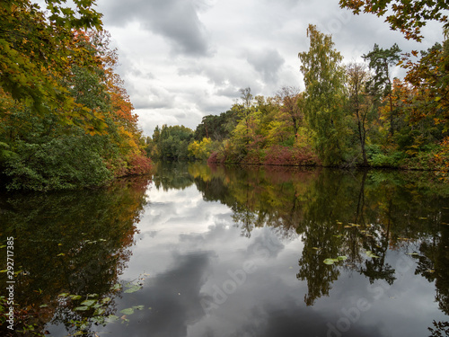 Autumn, river, trees.