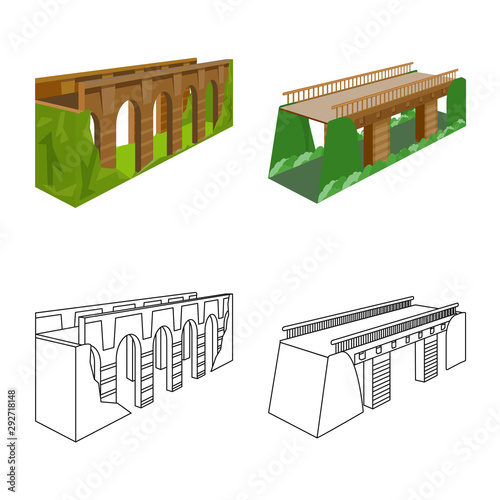 Vector illustration of connection and design icon. Collection of connection and side stock symbol for web.