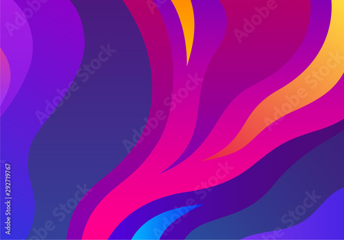 Wavy Flow Background. Vector Colorful Dynamic Bg with Gradient