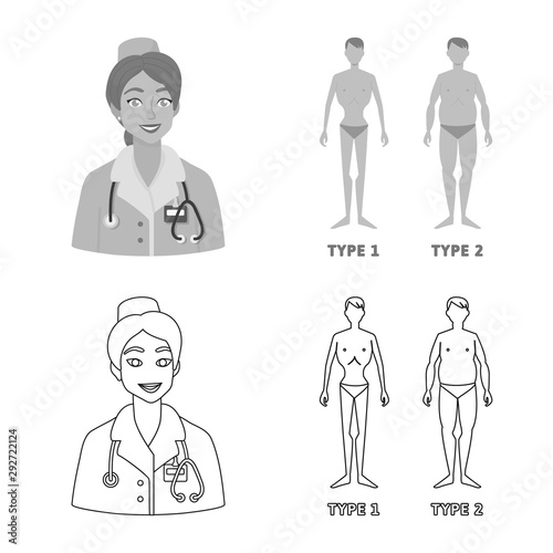 Vector design of diet and treatment icon. Set of diet and medicine stock vector illustration.