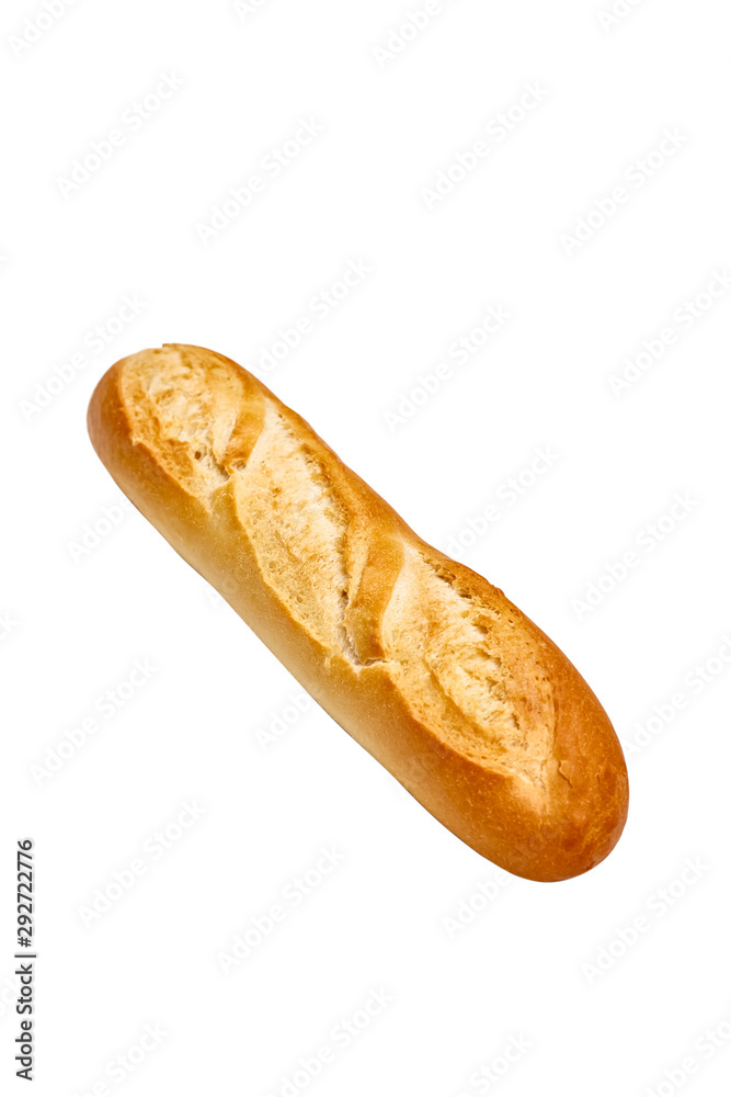 Mini baguette lying on a white isolated Mini baguette lying on a white isolated
