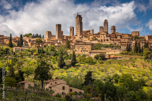 San Gimignano is a small medieval hill town in Tuscany  Italy