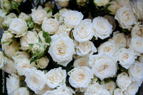 wedding bouquet of white roses