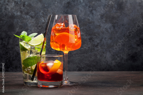 Three classic cocktail glasses photo