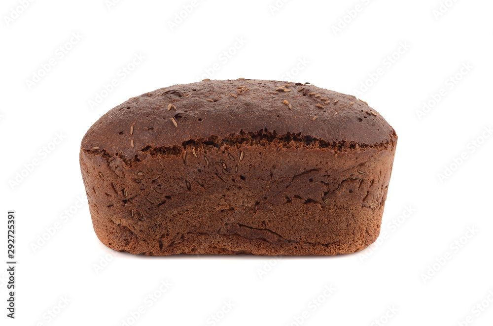 Black sliced bread. Isolated on a white background. The view from the top Black sliced bread. Isolated on a white background. The view from the top